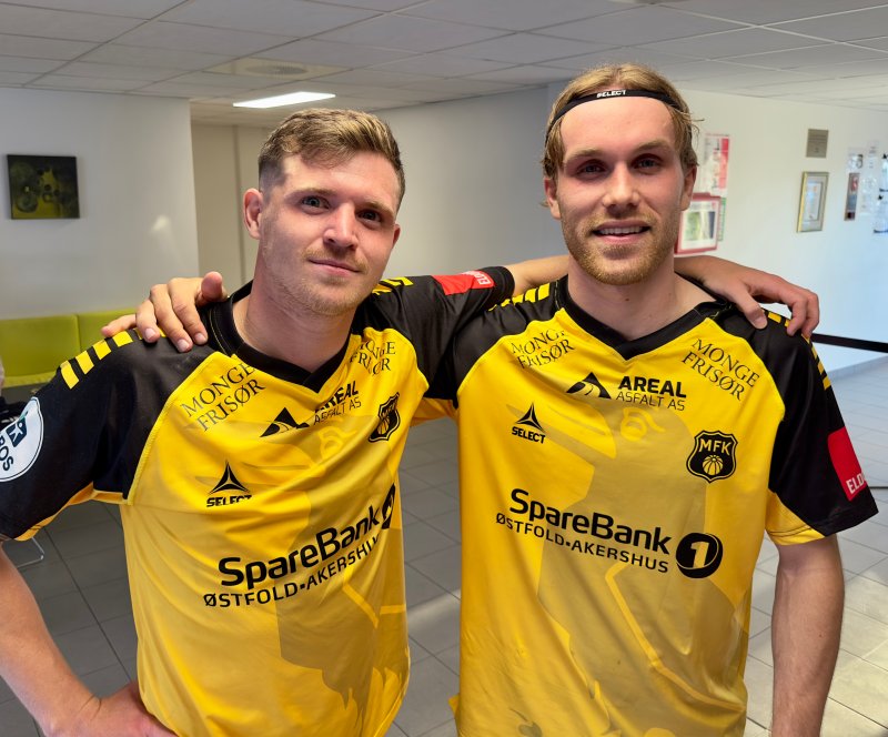 Ian Hoffmann og Marius Andresen scoret hvert sitt mål. Foto: Joakim Bekkåsen